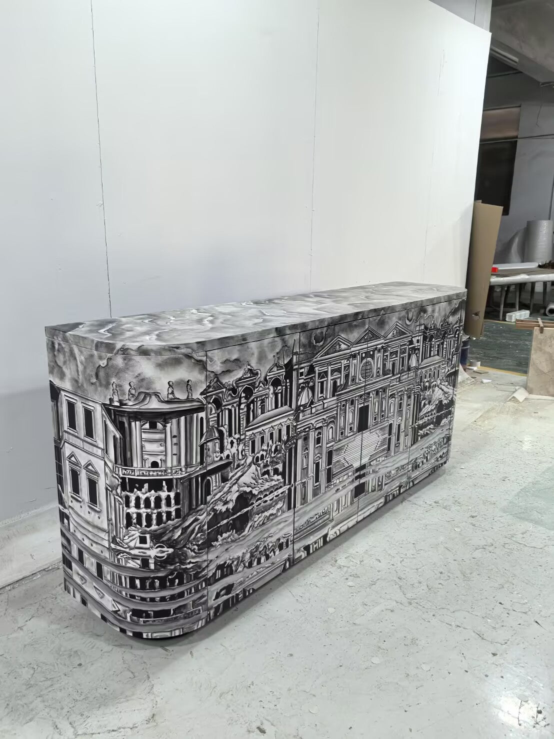 Buffet High End Designer Painted Solid Wood Commission Sideboard