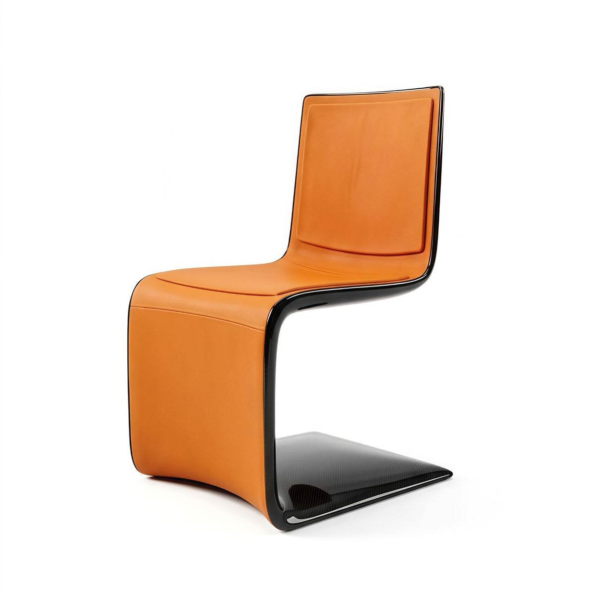 Atlantic Italian High-End Carbon Fiber Genuine Leather Dining Chair