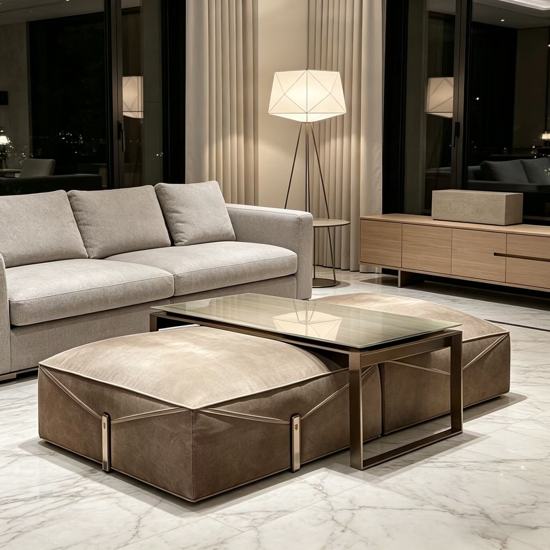 Bul Ding Living Room Upscale Rectangular Combination Coffee Table