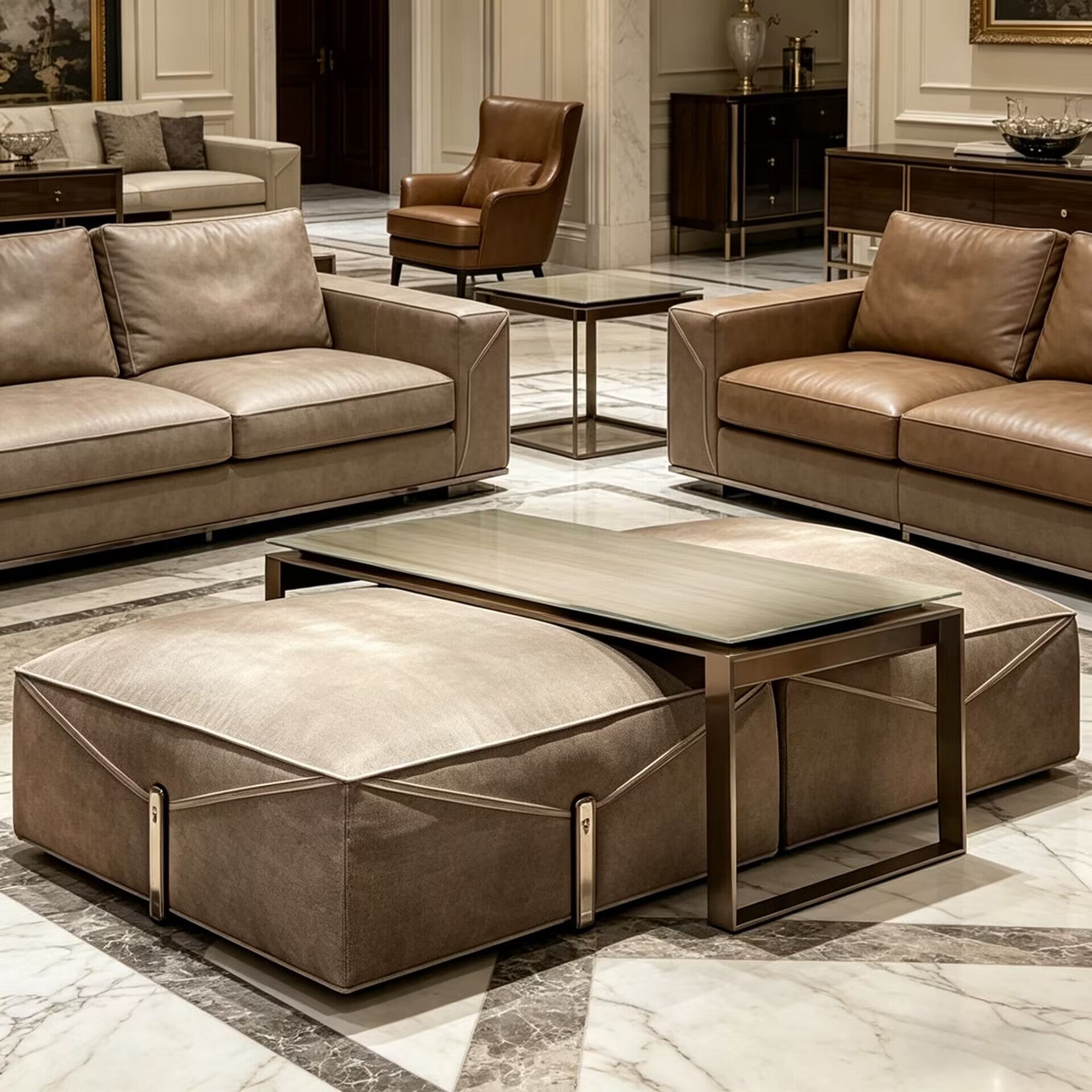 Bul Ding Living Room Upscale Rectangular Combination Coffee Table
