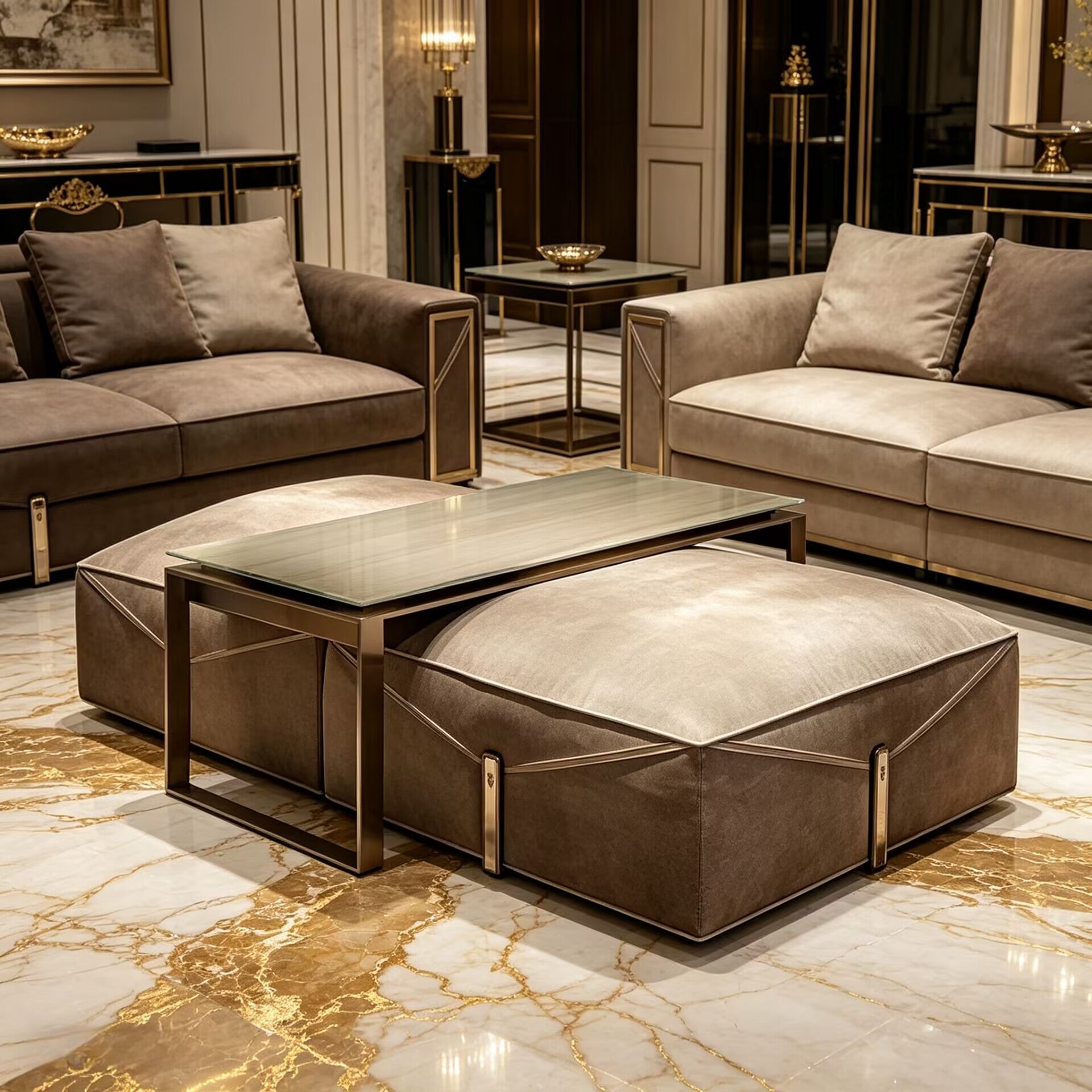 Bul Ding Living Room Upscale Rectangular Combination Coffee Table