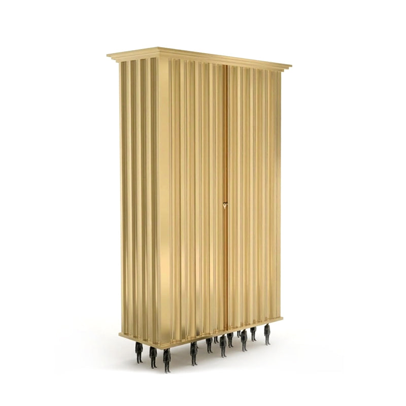 Villa Luxury Minimalist Solid Wood High-End Metal Artistic Cabinet