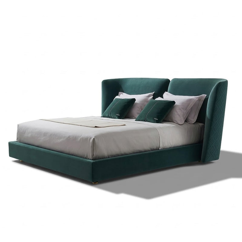Caesar Italian Designer Solid Wood Fabric Customize Double Bed
