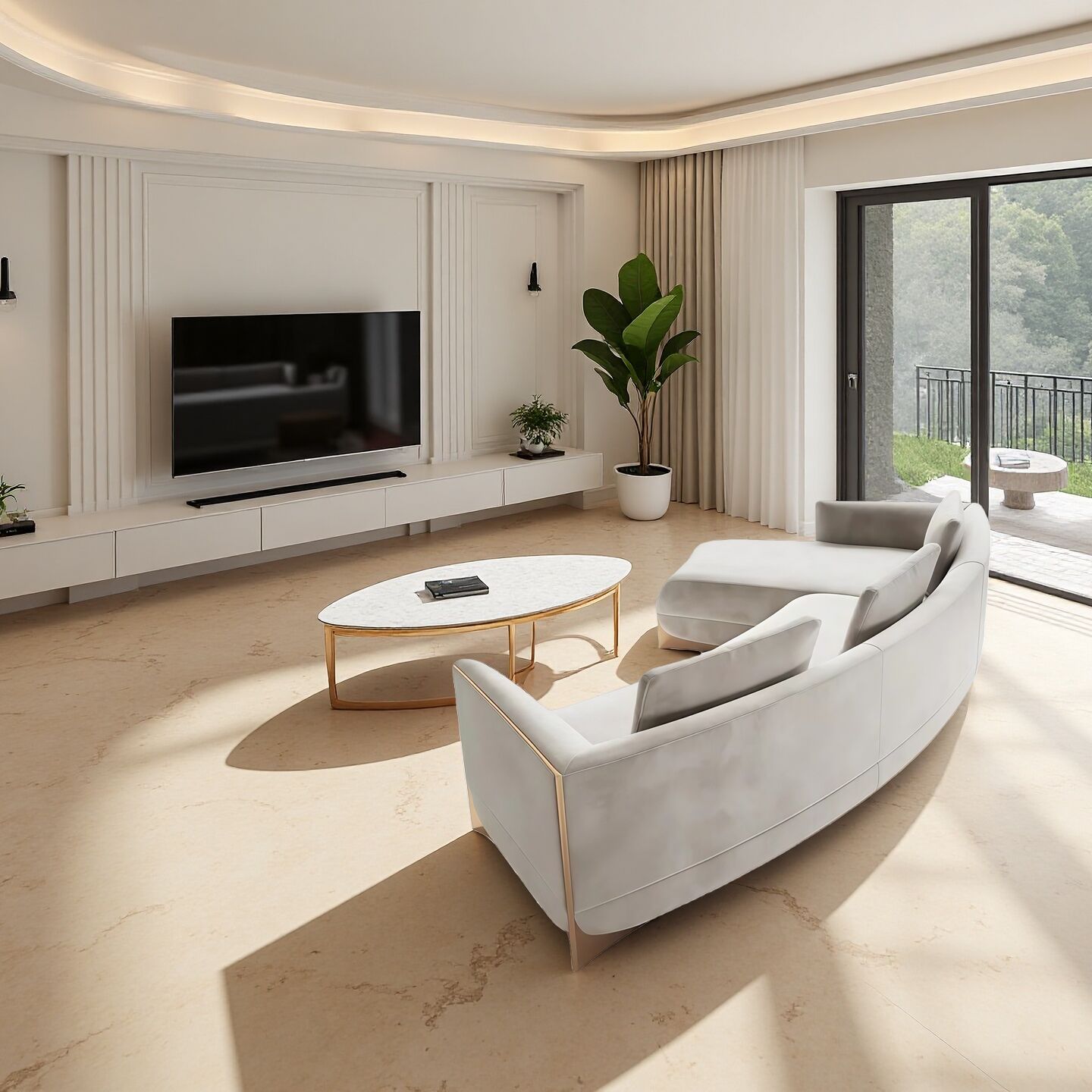 Cafoscarl Circle Designer High End Creative Minimalist Fabric Sofa