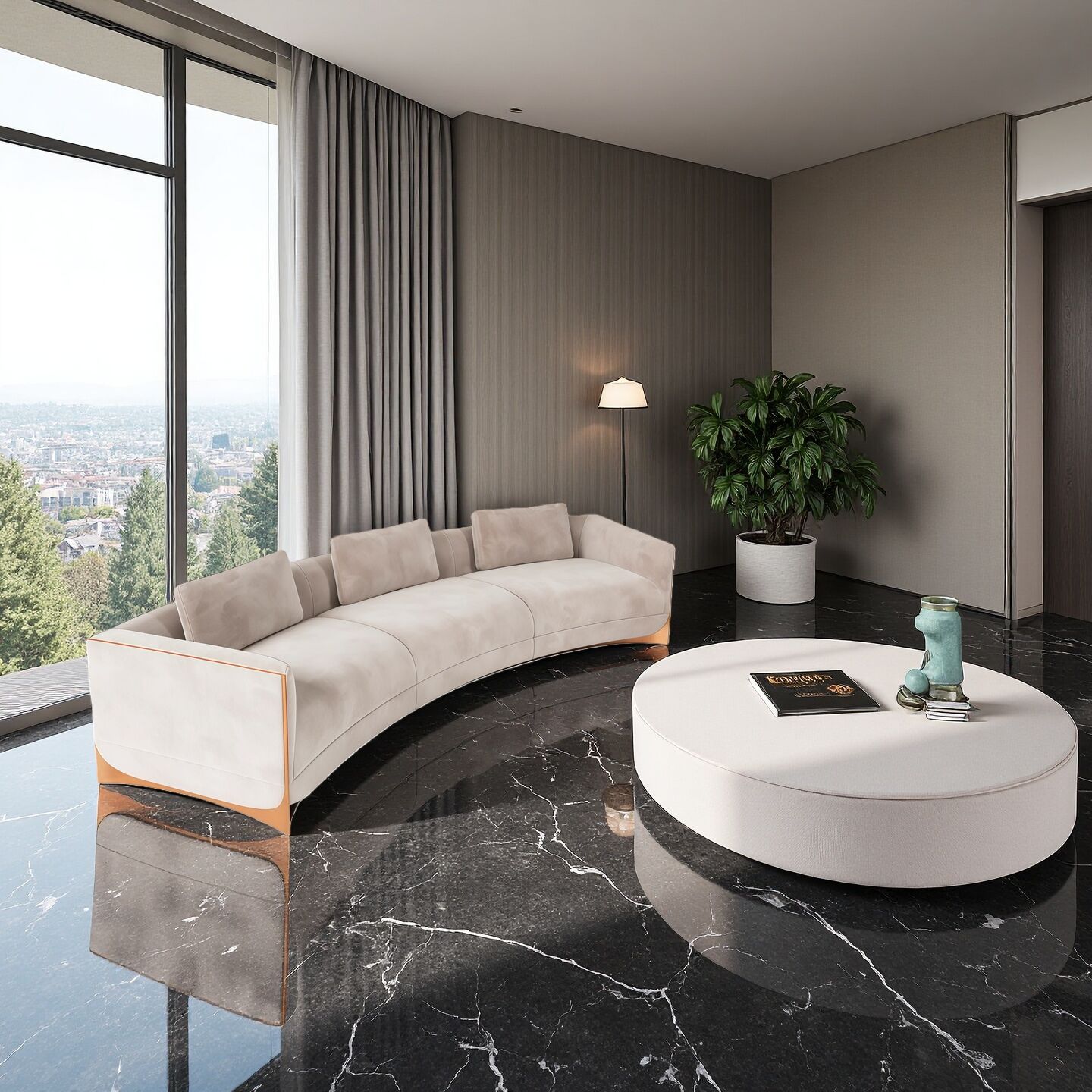 Cafoscarl Circle Designer High End Creative Minimalist Fabric Sofa