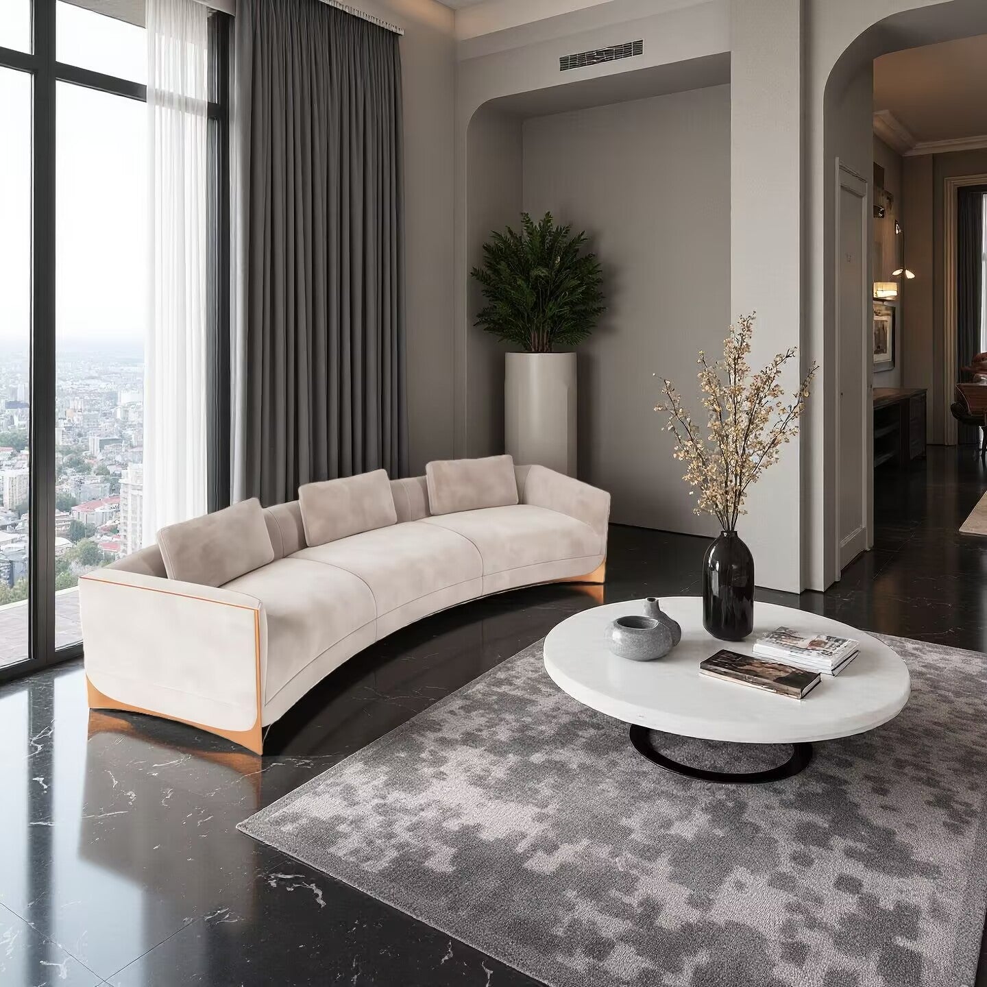 Cafoscarl Circle Designer High End Creative Minimalist Fabric Sofa