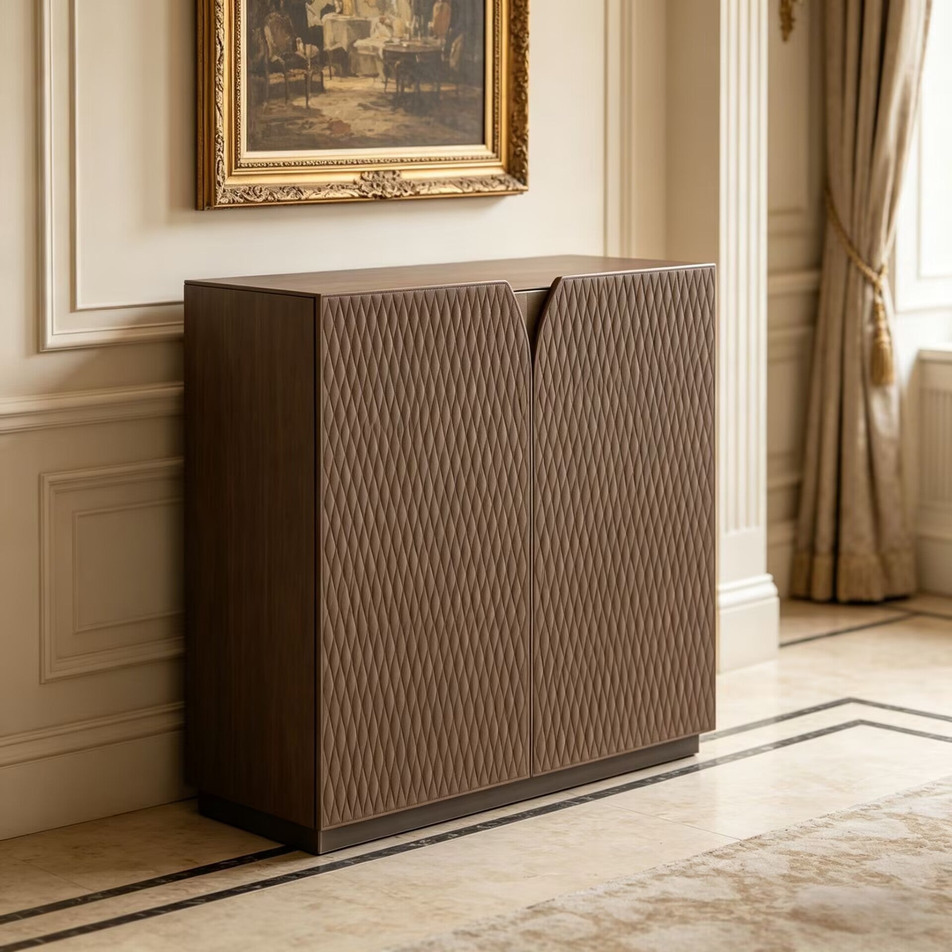 Caiias Mobili Luxurious Villa Living Room Artistic Solid Wood Sideboard