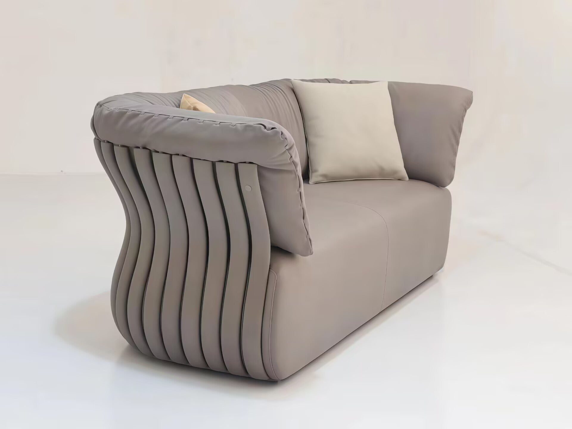 Cannes Modern Luxurious Creativity Genuine Leather Double Sofa