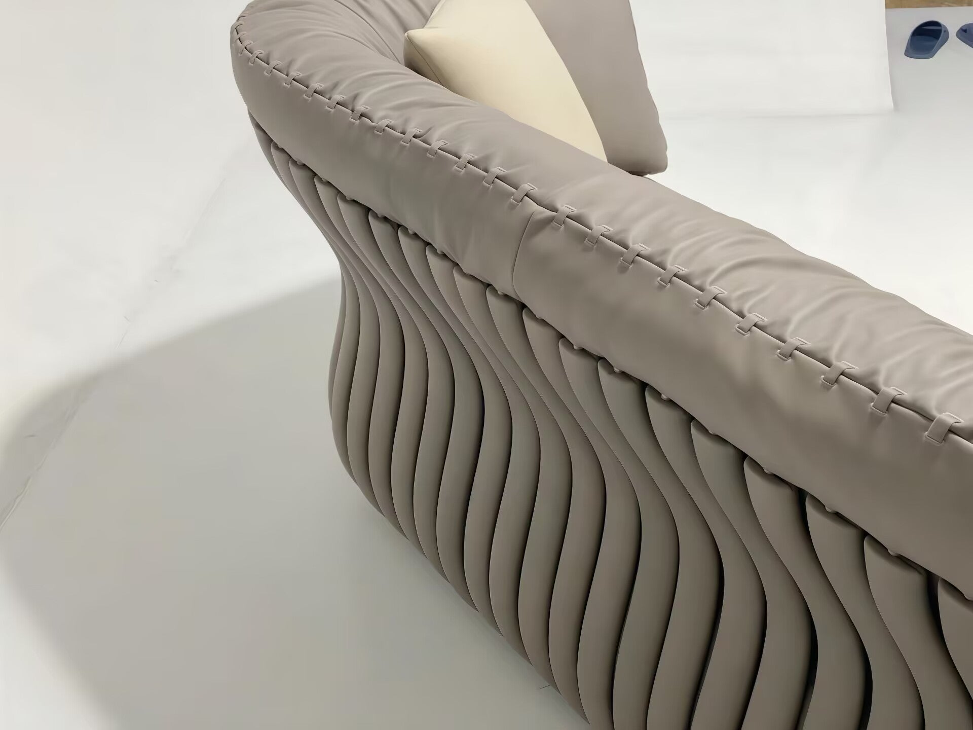 Cannes Modern Luxurious Creativity Genuine Leather Double Sofa