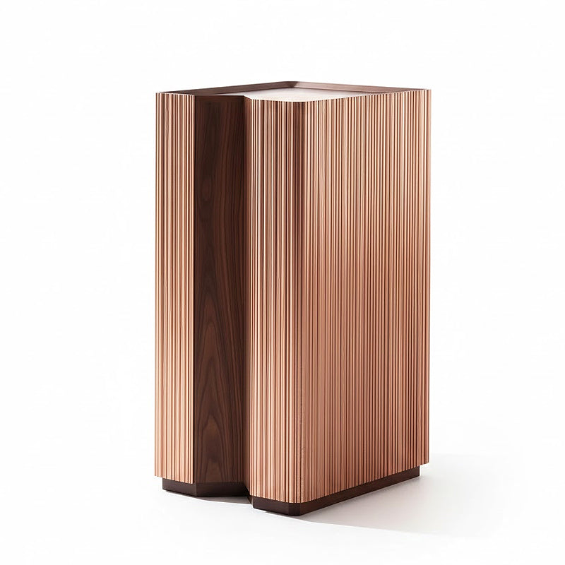 Canneto Barista Solid Wood Minimalist Stainless Steel Wine Cabinet