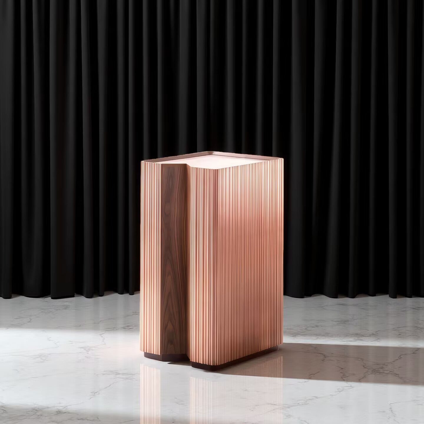 Canneto Barista Solid Wood Minimalist Stainless Steel Wine Cabinet