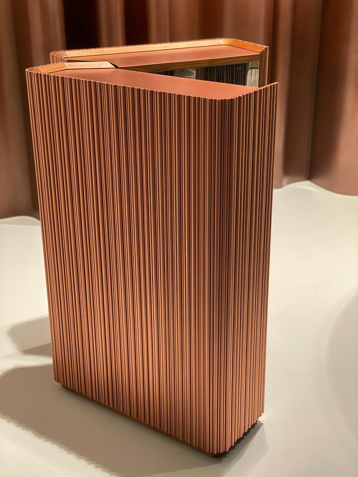 Canneto Barista Solid Wood Minimalist Stainless Steel Wine Cabinet