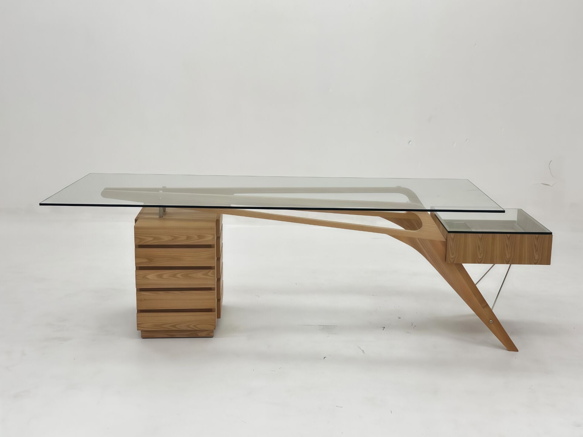 Cavour CM Unique Creative Solid Wood Minimalist Glass Writing Desk
