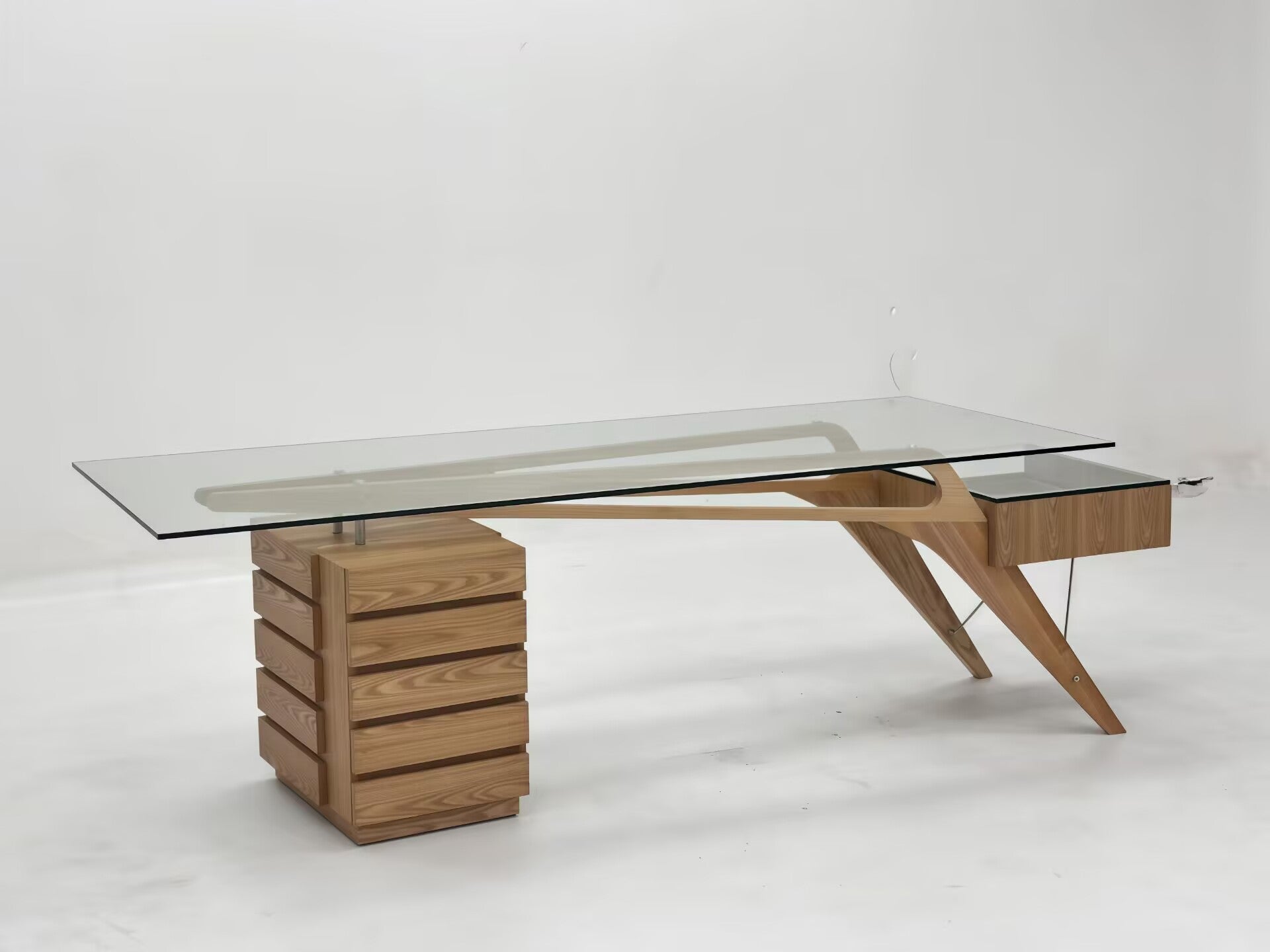 Cavour CM Unique Creative Solid Wood Minimalist Glass Writing Desk