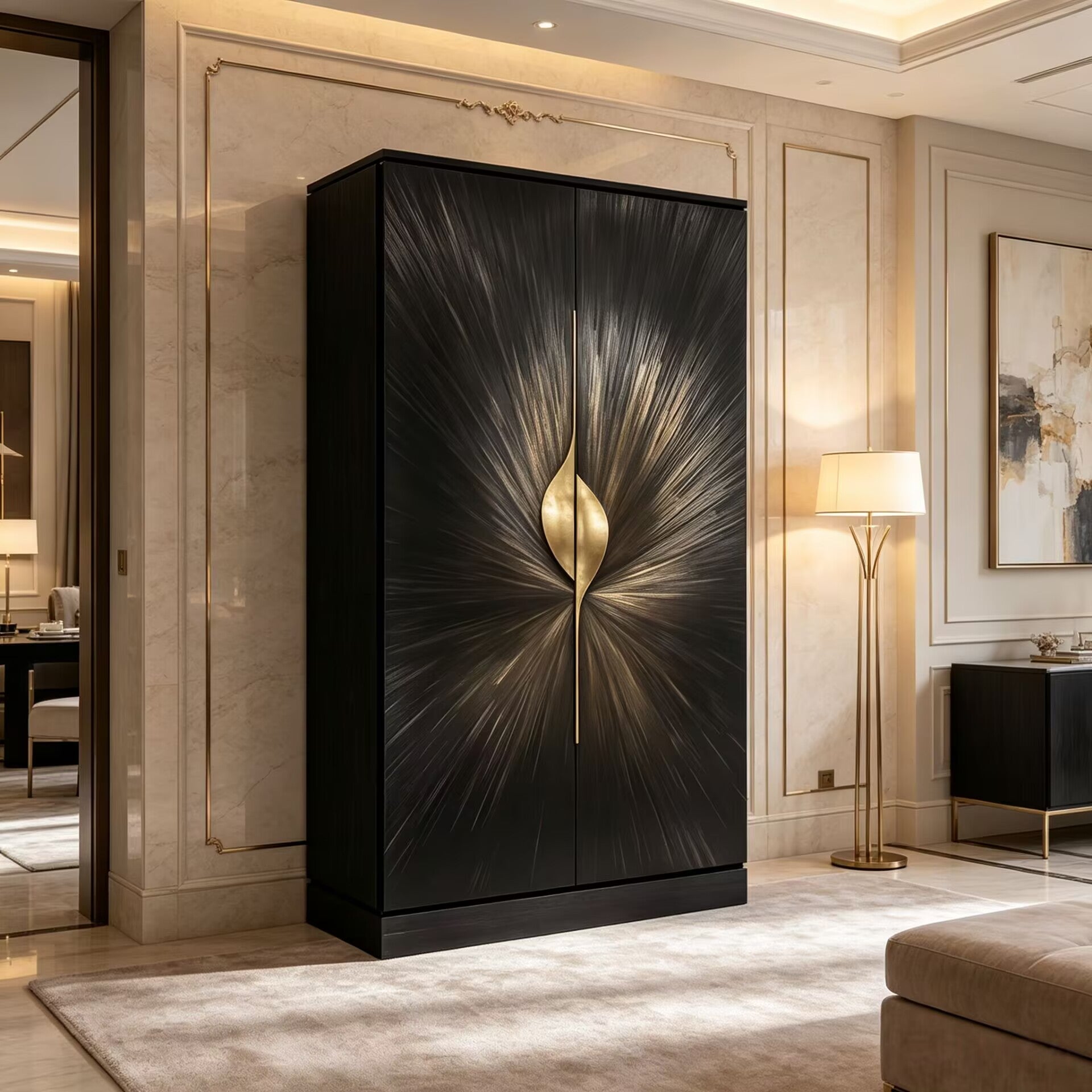 Celine Modern Unique High-End Solid Wood Customize Armoire