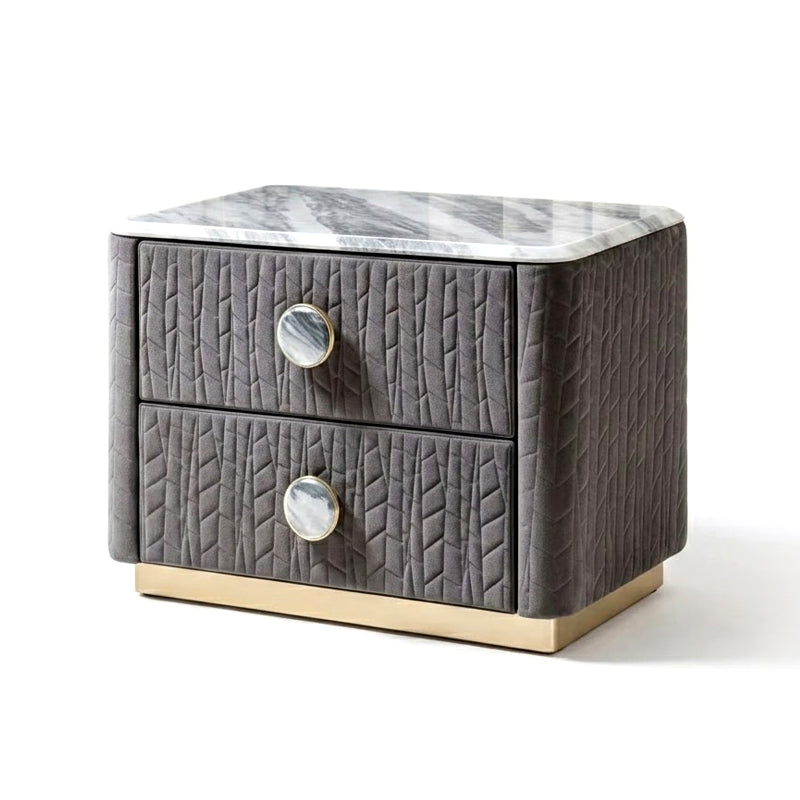 Charisma Luxurious Creativity Solid Wood Designer Leather Bedside Table