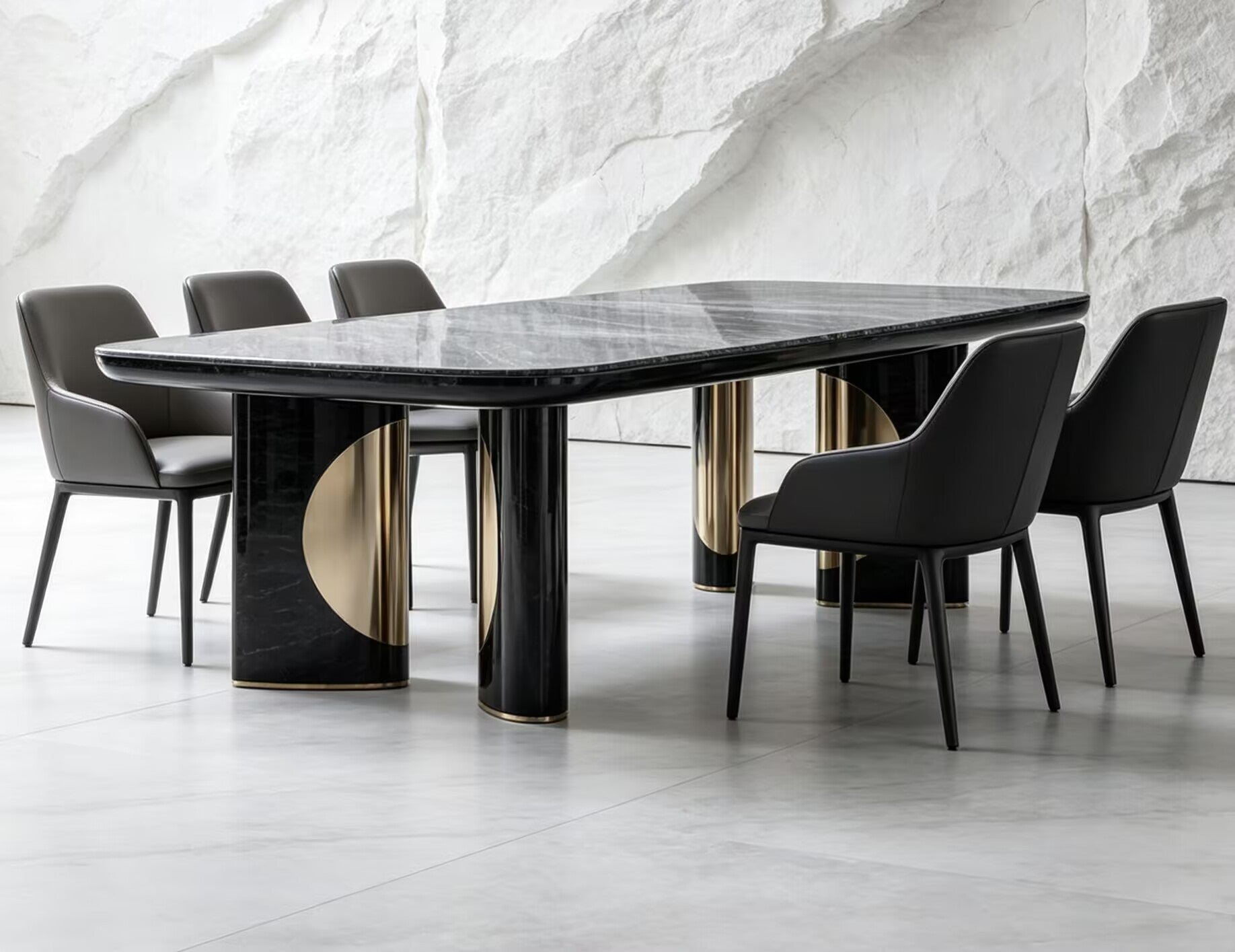Charisma Designer Upscale Luxurious Marble Rectangular Dining Table