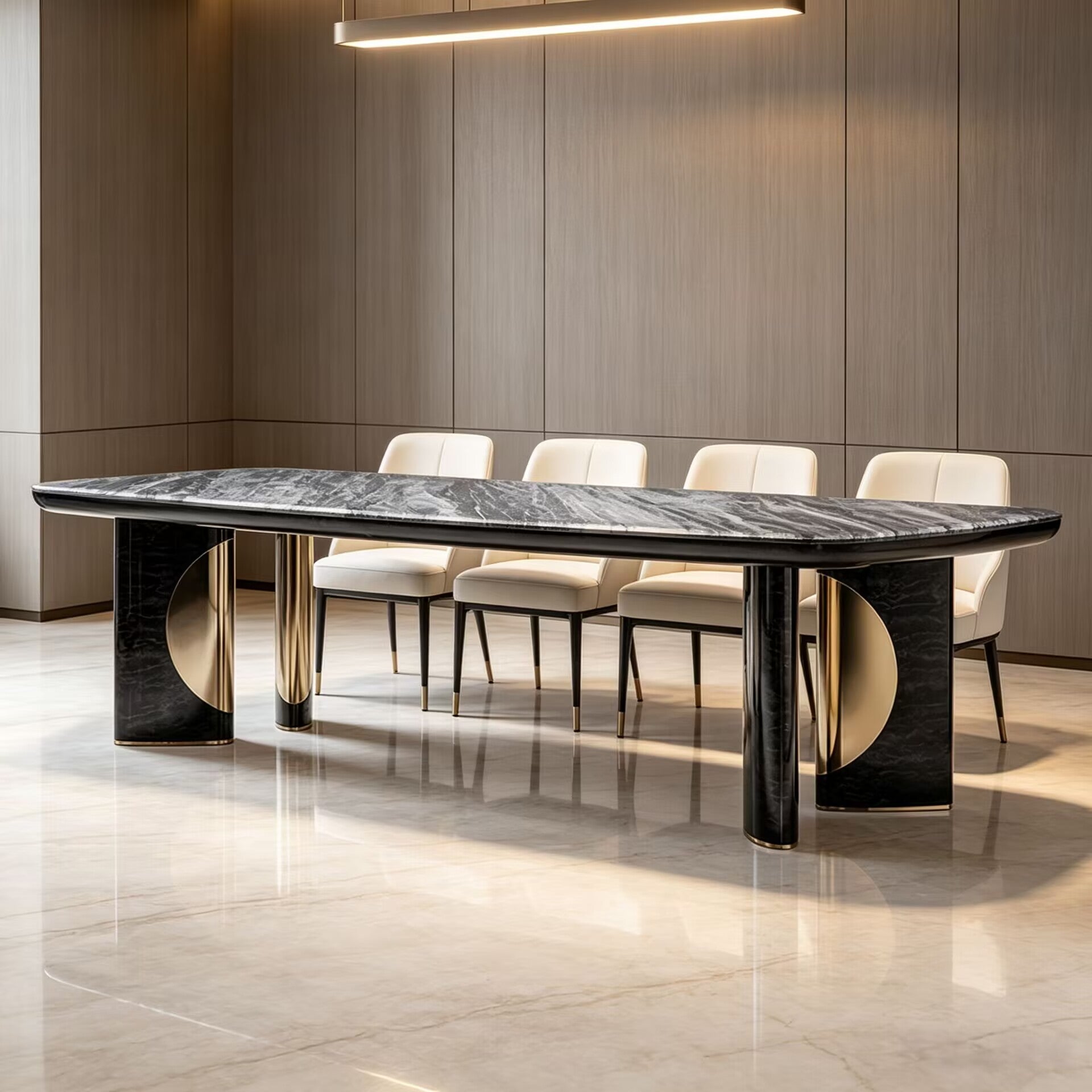 Charisma Designer Upscale Luxurious Marble Rectangular Dining Table