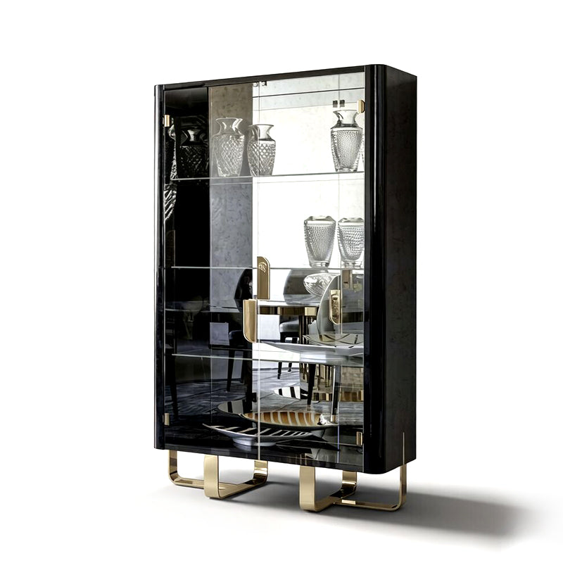 Charisma Italian Living Room Simple Solid Wood Glass Wine Cabinet