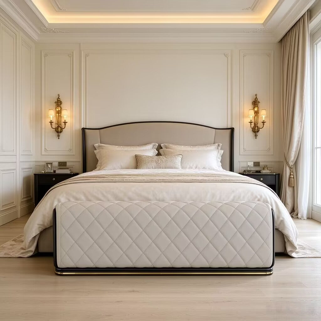 Charla Luxurious Bedroom High Quality Art Leather Bed-End Bench