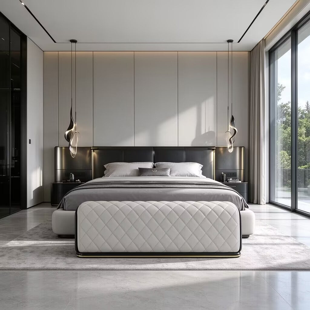Charla Luxurious Bedroom High Quality Art Leather Bed-End Bench