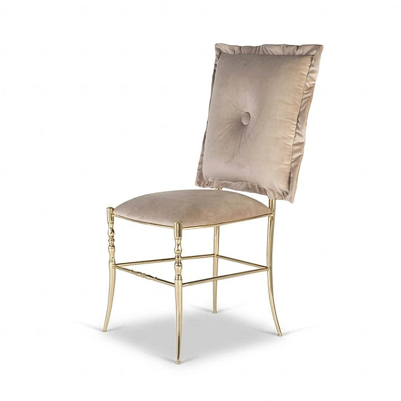 Chiavarina Modern Simple Artistic Metal Upscale Fabric Dining Chair