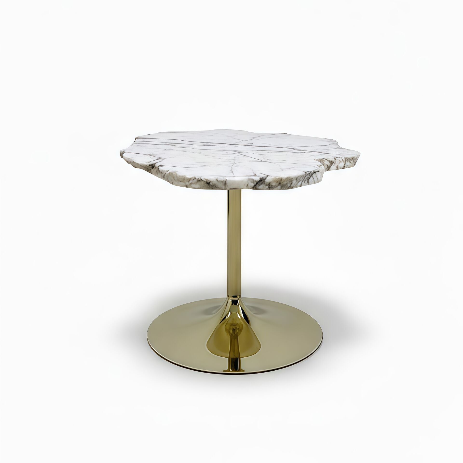 Cicladi Luxurious Designer Metal Irregular Alabaster Coffee Table