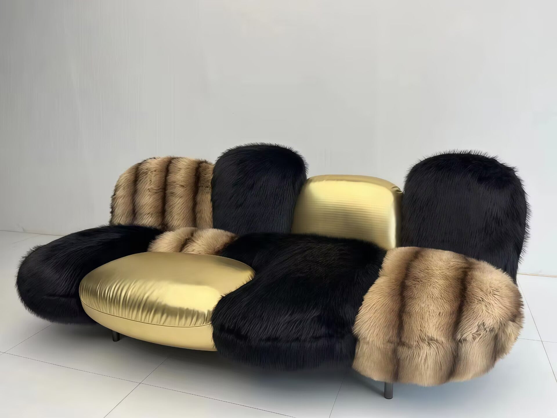 Cipria Luxury Irregular Upscale Unique Creativity Fabric Sofa