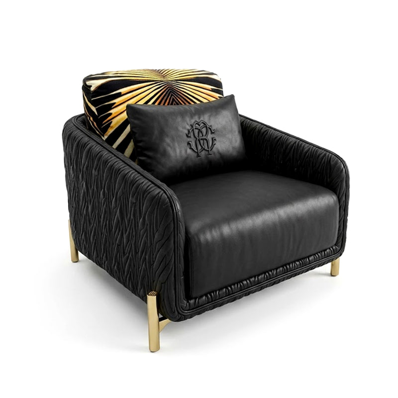 Clifton Italian Luxurious Villa Living Room Genuine Leather Sofa Chair