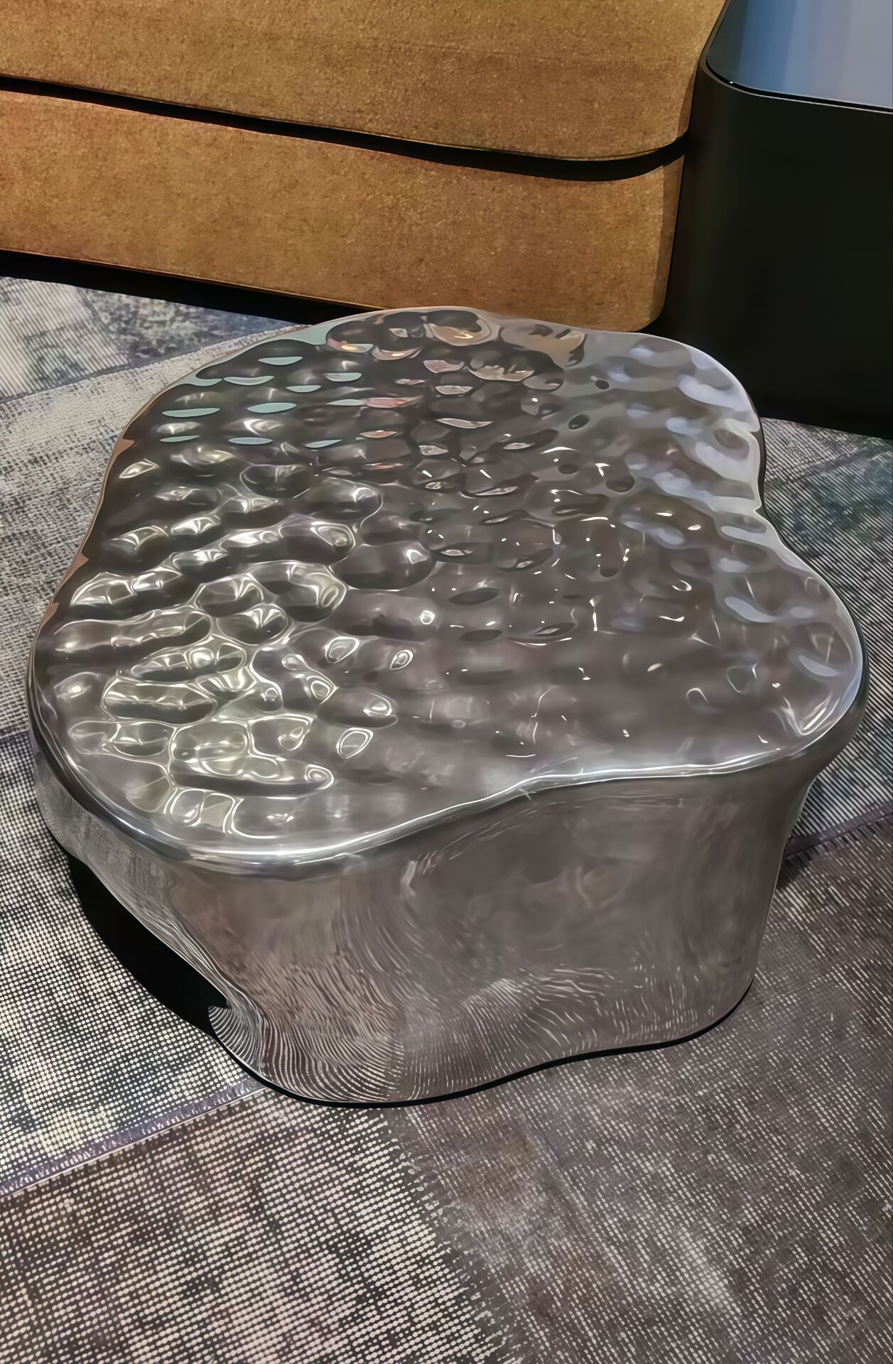 Cocktail Italian High End Irregular Stainless Steel Combination Coffee Table