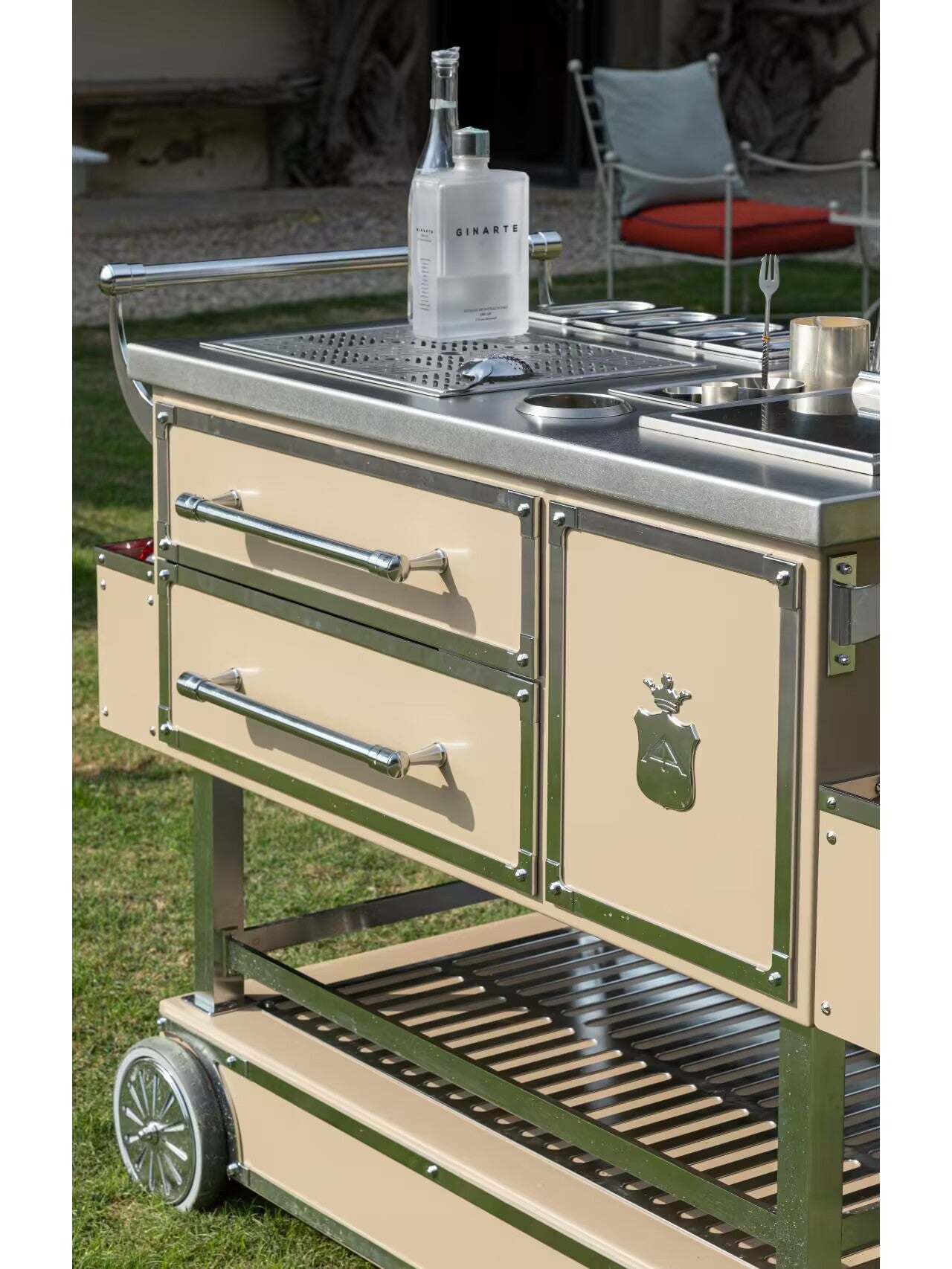 Cocktails Italian Luxury Designer Stainless Steel Custom Dining Car