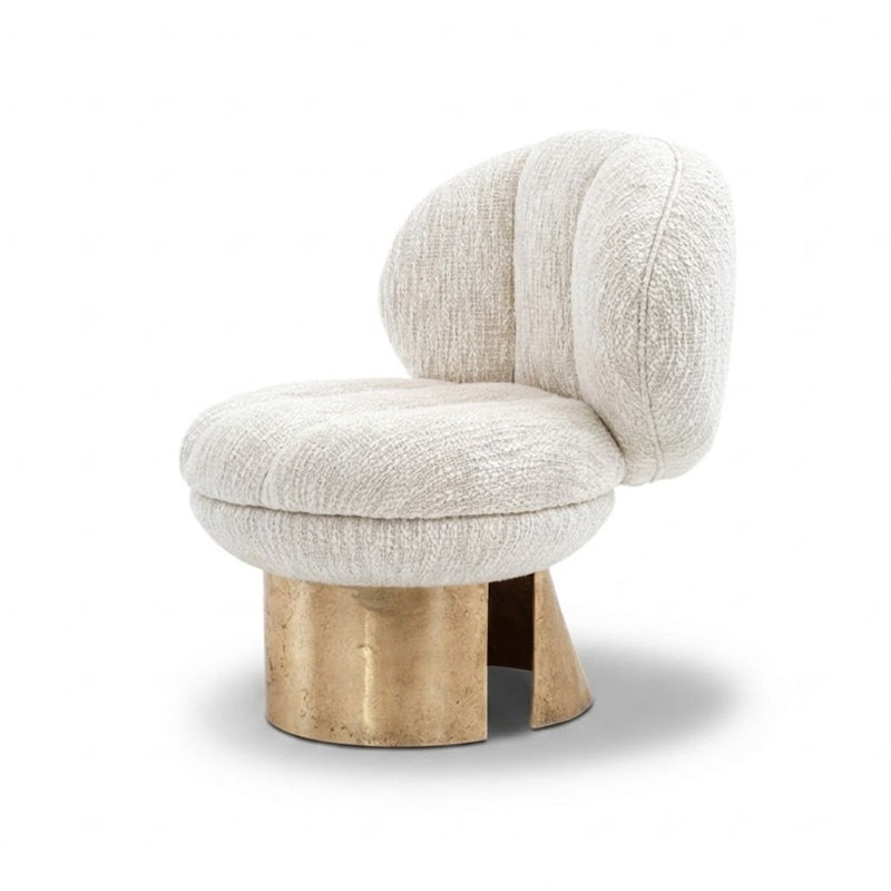 Coco Upscale Artistic Minimalist White Fabric Customize Sofa Chair