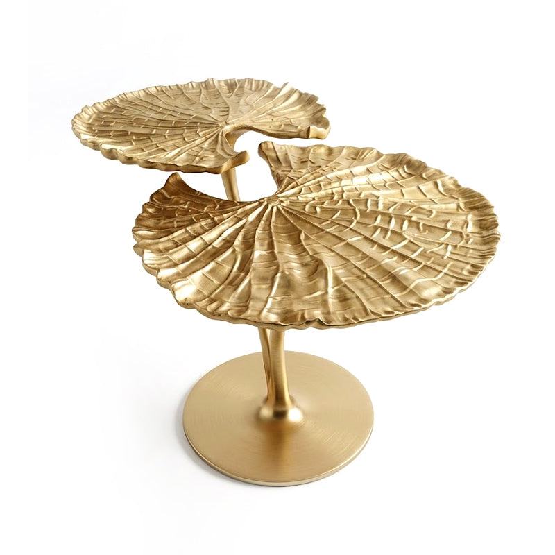 Living Room Art Unique Irregular Lotus Leaf Pure Copper Coffee Table