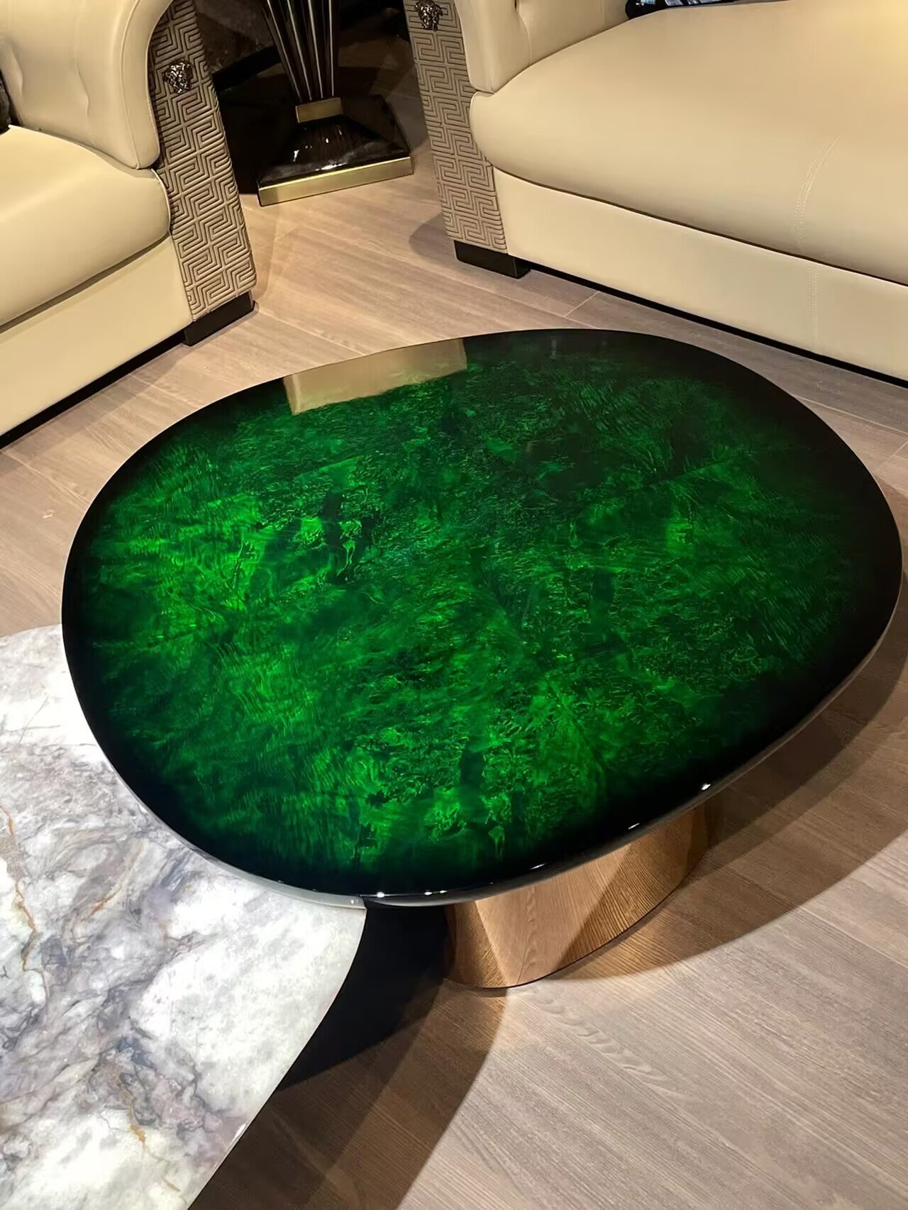 Italian Natural Marble Creative Stainless Steel Combination Coffee Table