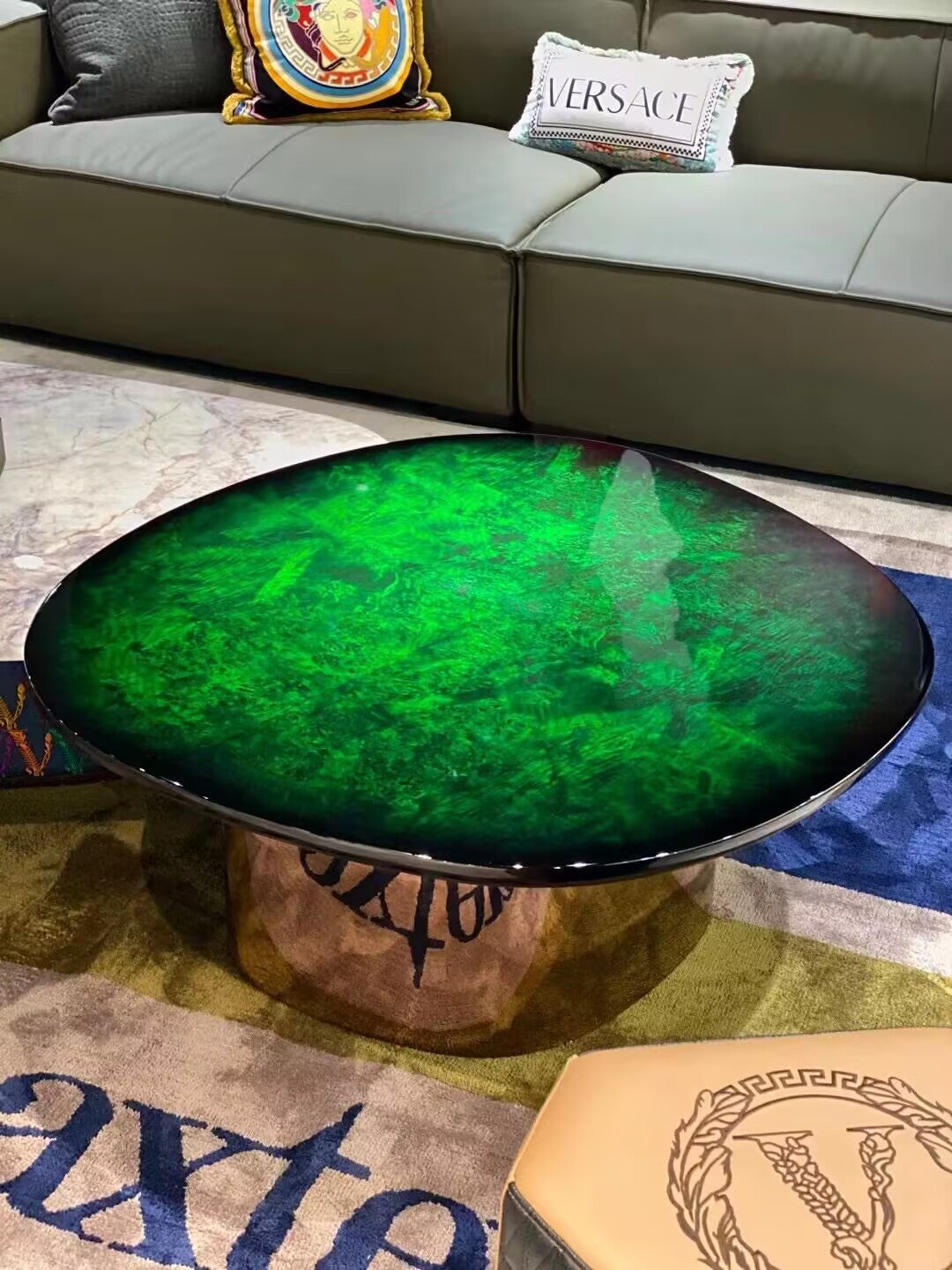 Italian Natural Marble Creative Stainless Steel Combination Coffee Table