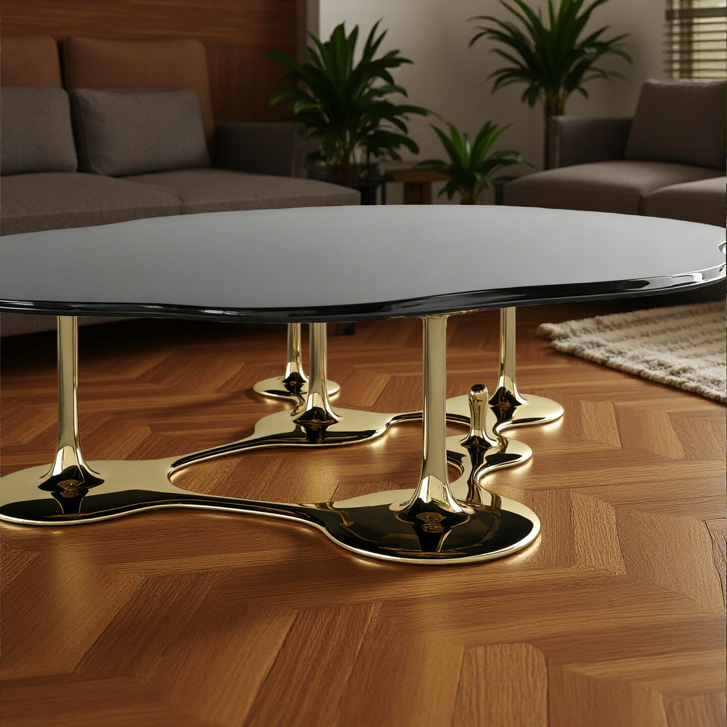 Luxurious Creativity Minimalist Stainless Steel Glass Coffee Table
