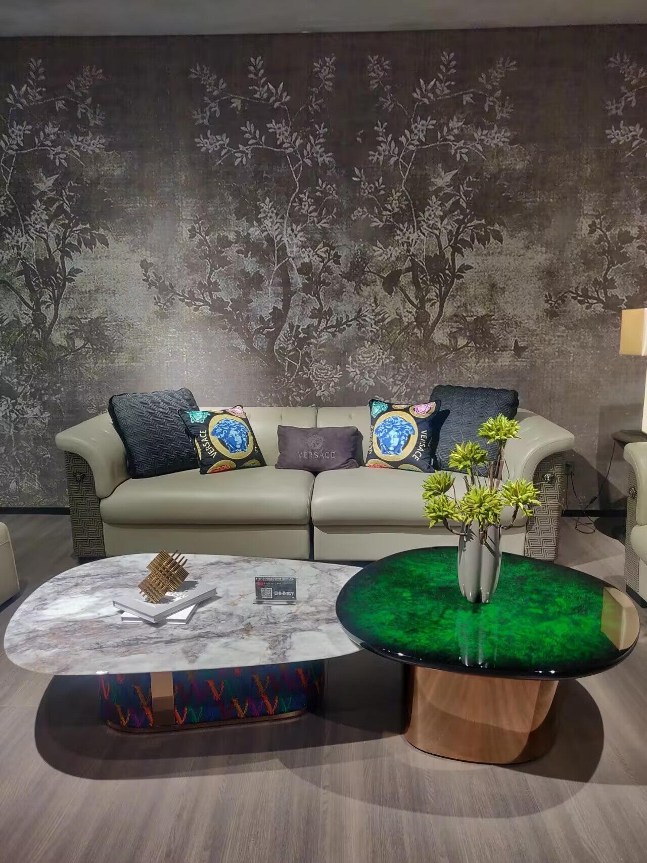 Italian Natural Marble Creative Stainless Steel Combination Coffee Table