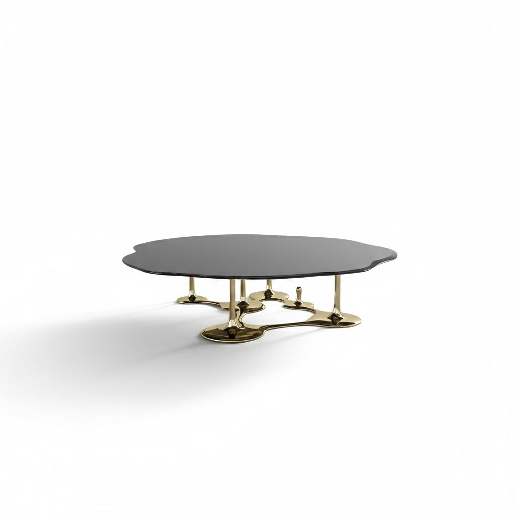 Luxurious Creativity Minimalist Stainless Steel Glass Coffee Table