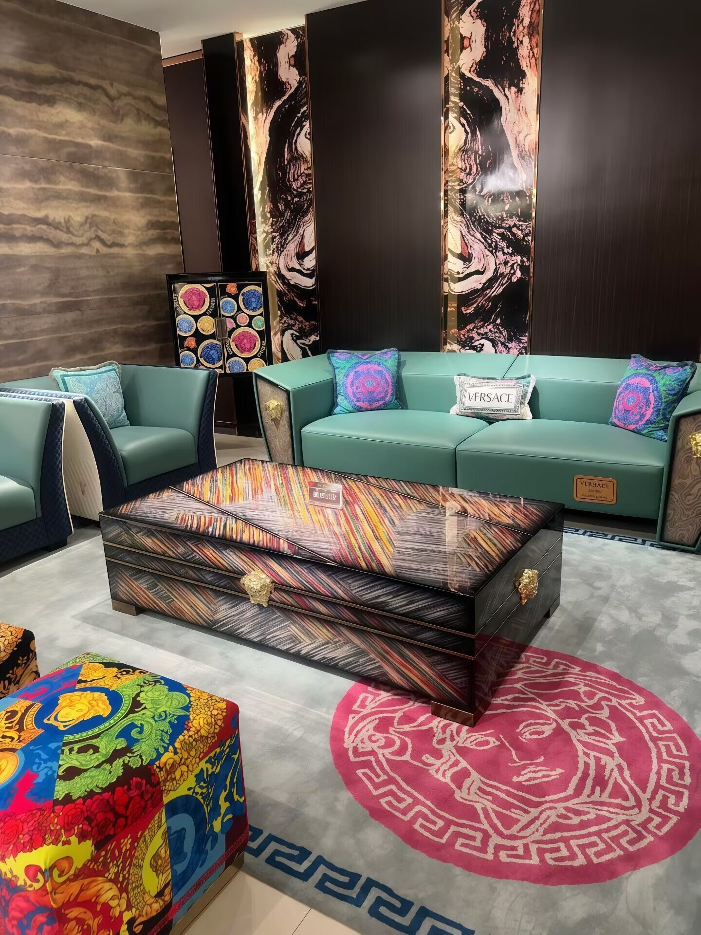 Living Room Unique Creativity Solid Wood Hand-Painted Coffee Table