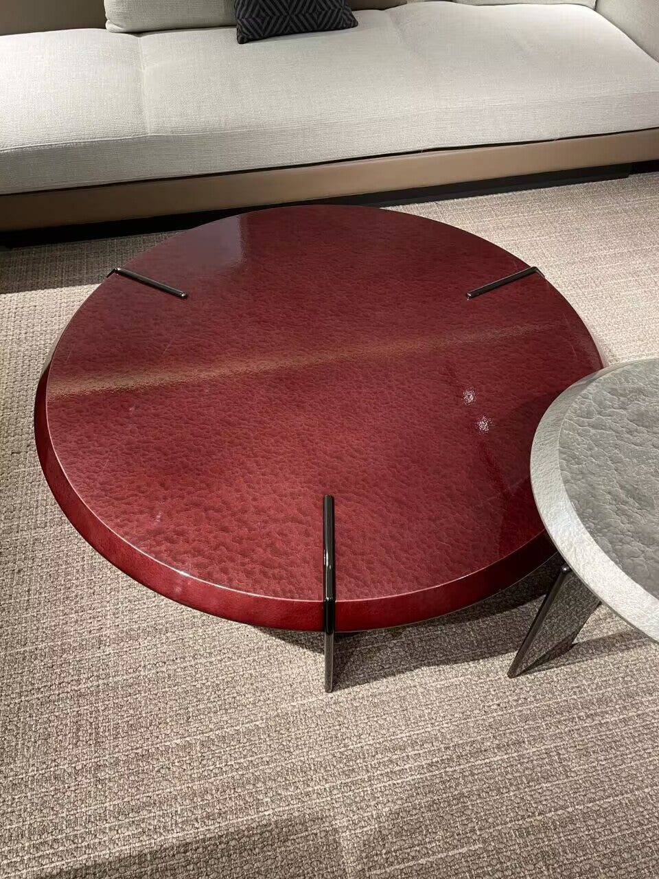 Living Room High-End Solid Wood Artistic Retro Round Coffee Table