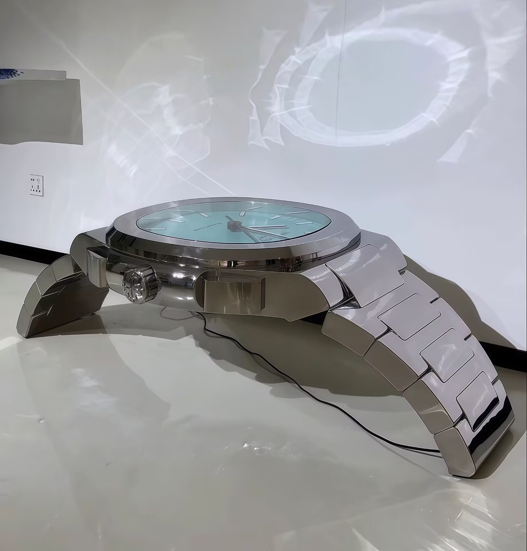 Villa Living Room Creativity Stainless Steel Nautilus Watch Coffee Table