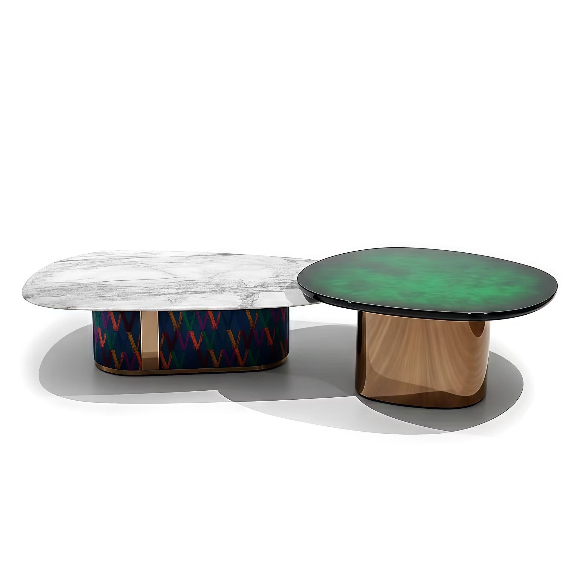Italian Natural Marble Creative Stainless Steel Combination Coffee Table