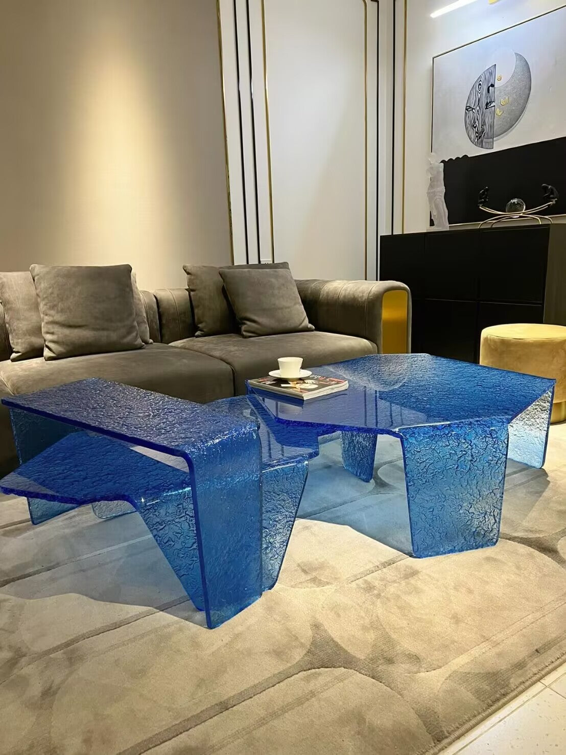 Luxurious Irregular Unique Creativity Acrylic Water Ripples Coffee Table