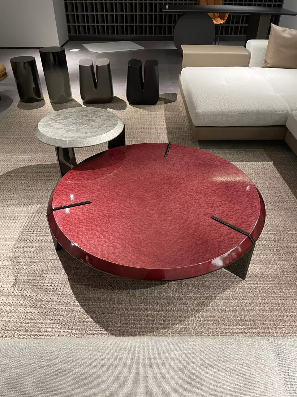 Living Room High-End Solid Wood Artistic Retro Round Coffee Table