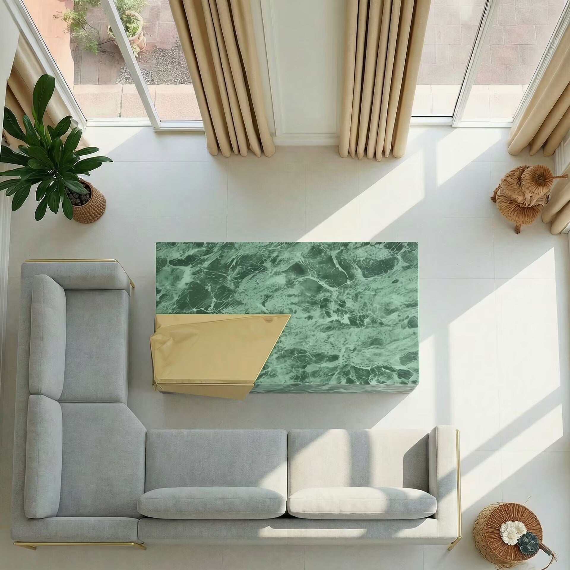 High End Luxury Marble Brass Creativity Customization Coffee Table