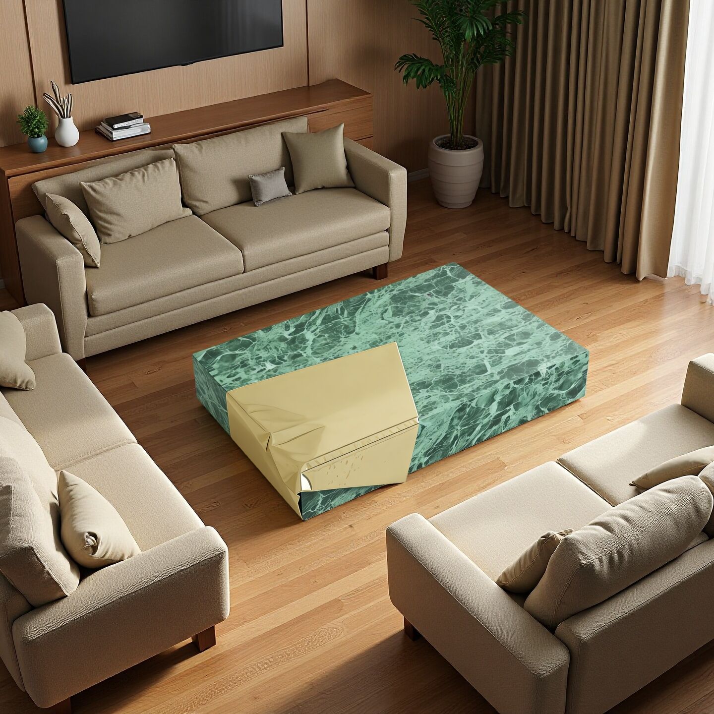 High End Luxury Marble Brass Creativity Customization Coffee Table