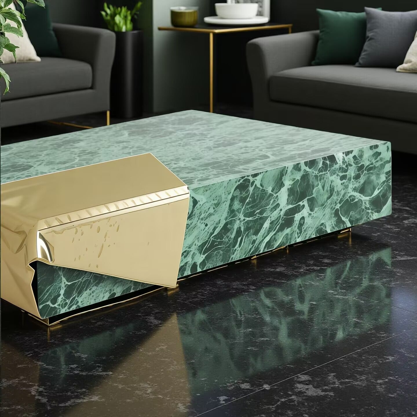 High End Luxury Marble Brass Creativity Customization Coffee Table