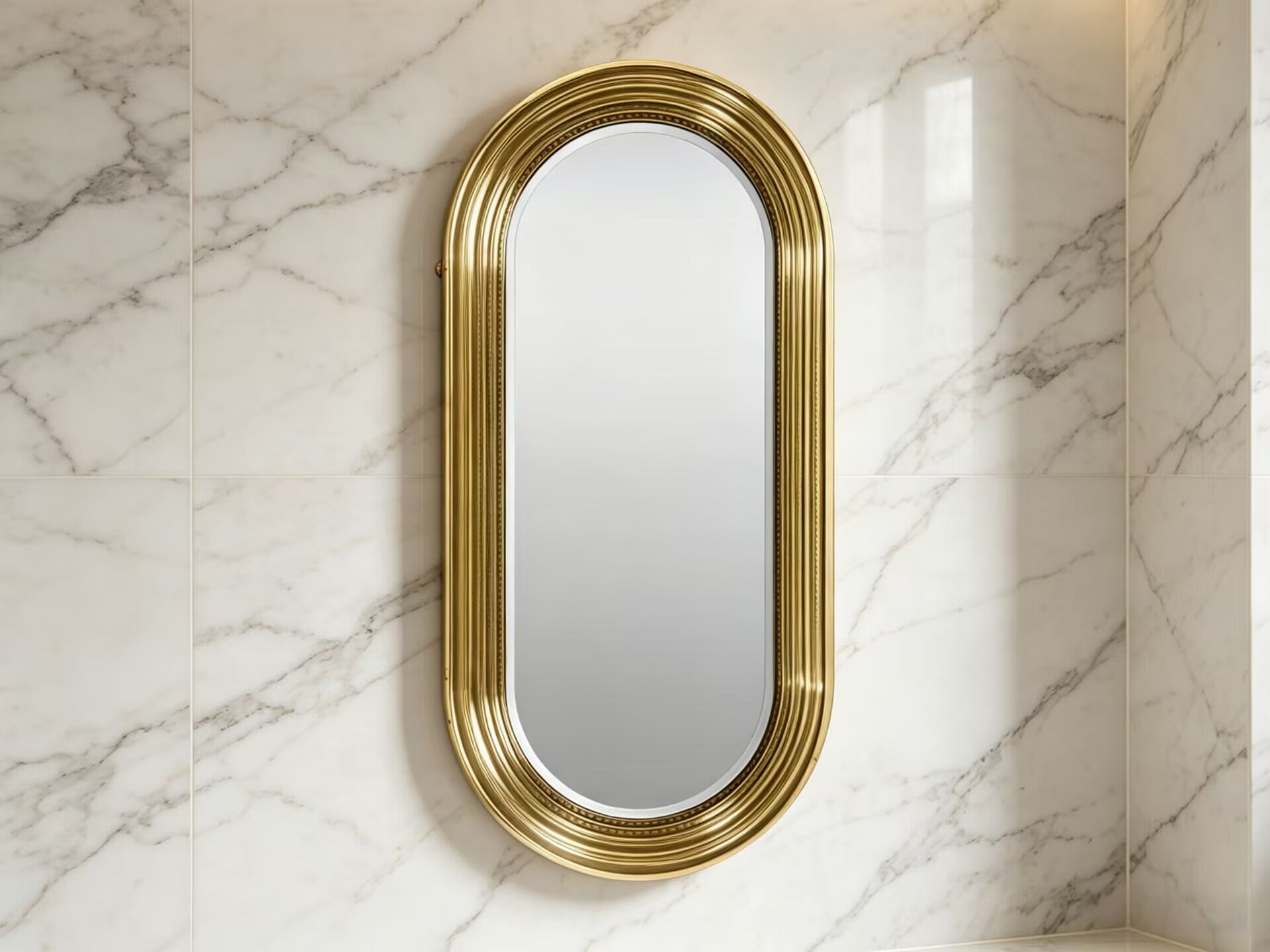 Colosseum Luxurious Stainless Steel Hanging Circular Bathroom Mirror