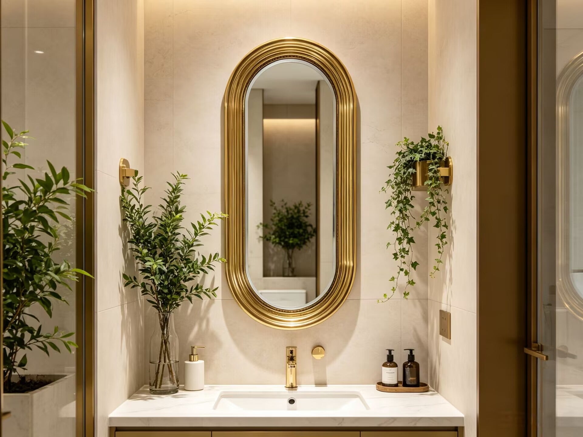 Colosseum Luxurious Stainless Steel Hanging Circular Bathroom Mirror