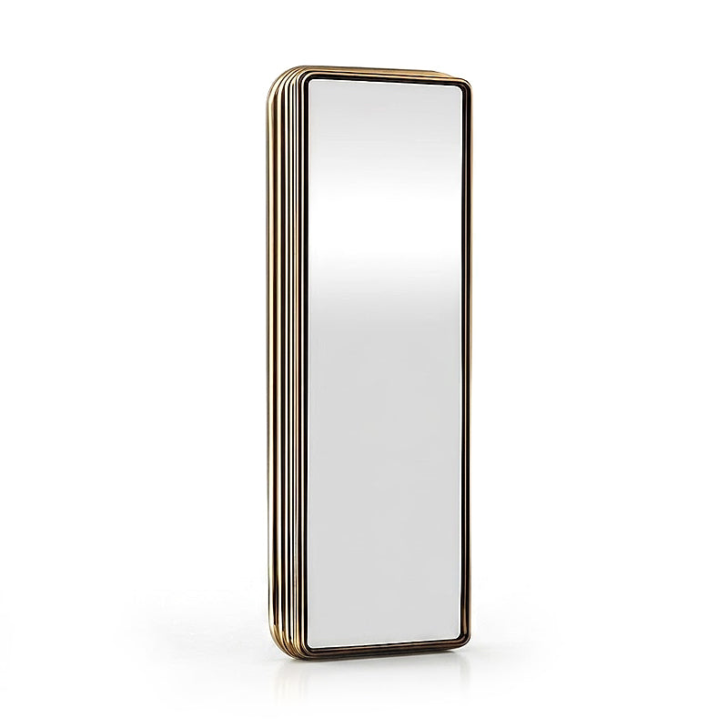 Colosseum Unique Art Metal Rectangle Mirrored Display Cabinet